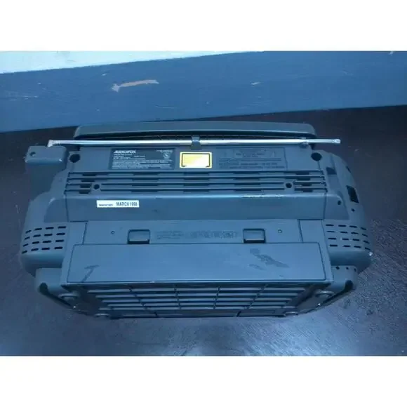 Audiovox Radio Player Boombox CE-203 Twin CD Stereo Cassette Recorder in Gray
